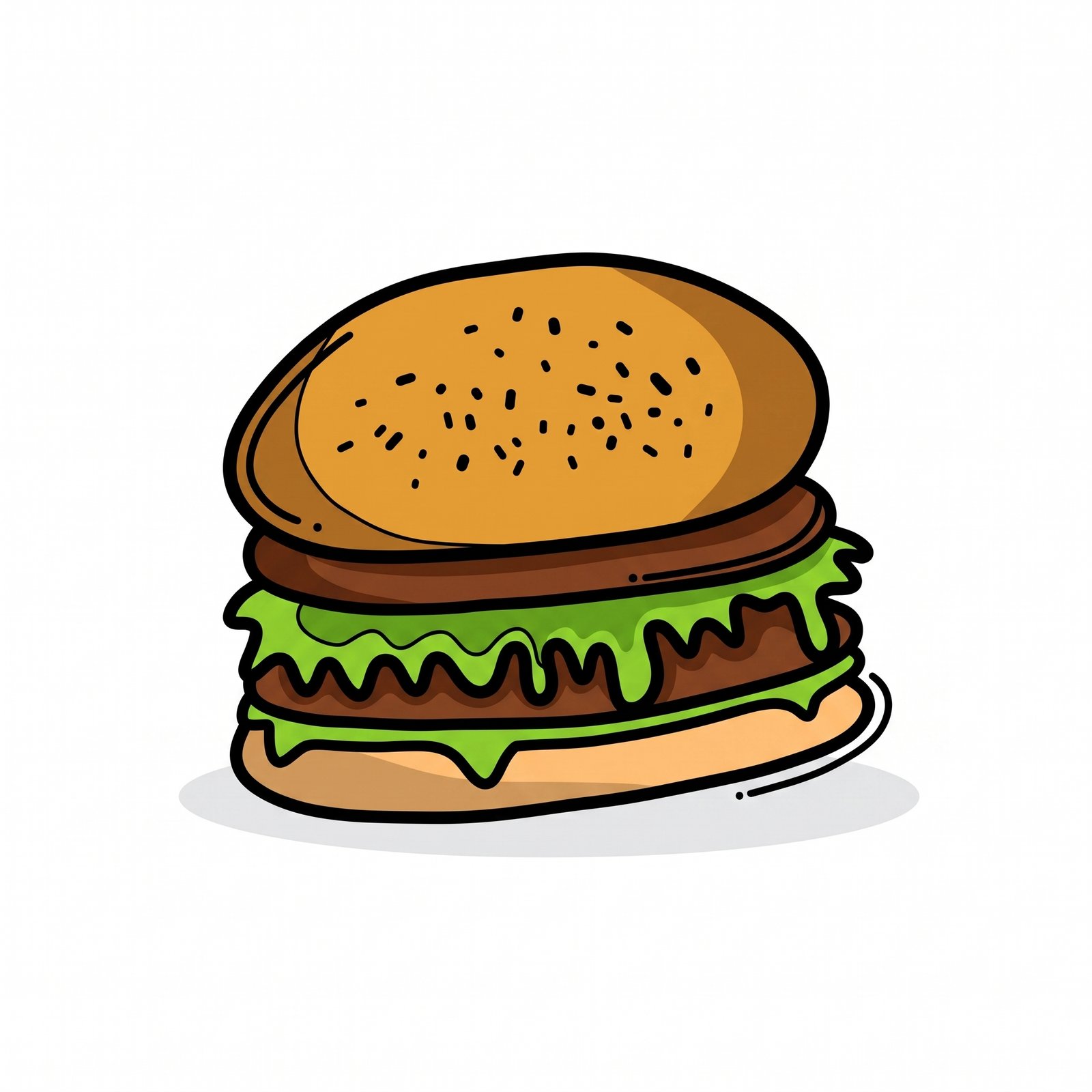 Ilustração de um hambúrguer desenhado à mão